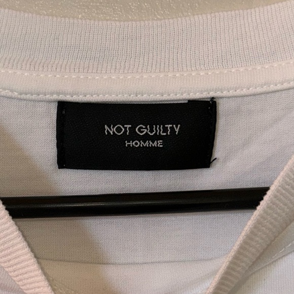 Not Guilty HOMME Red Brick Logo White T-Shirt - Picture 6 of 8